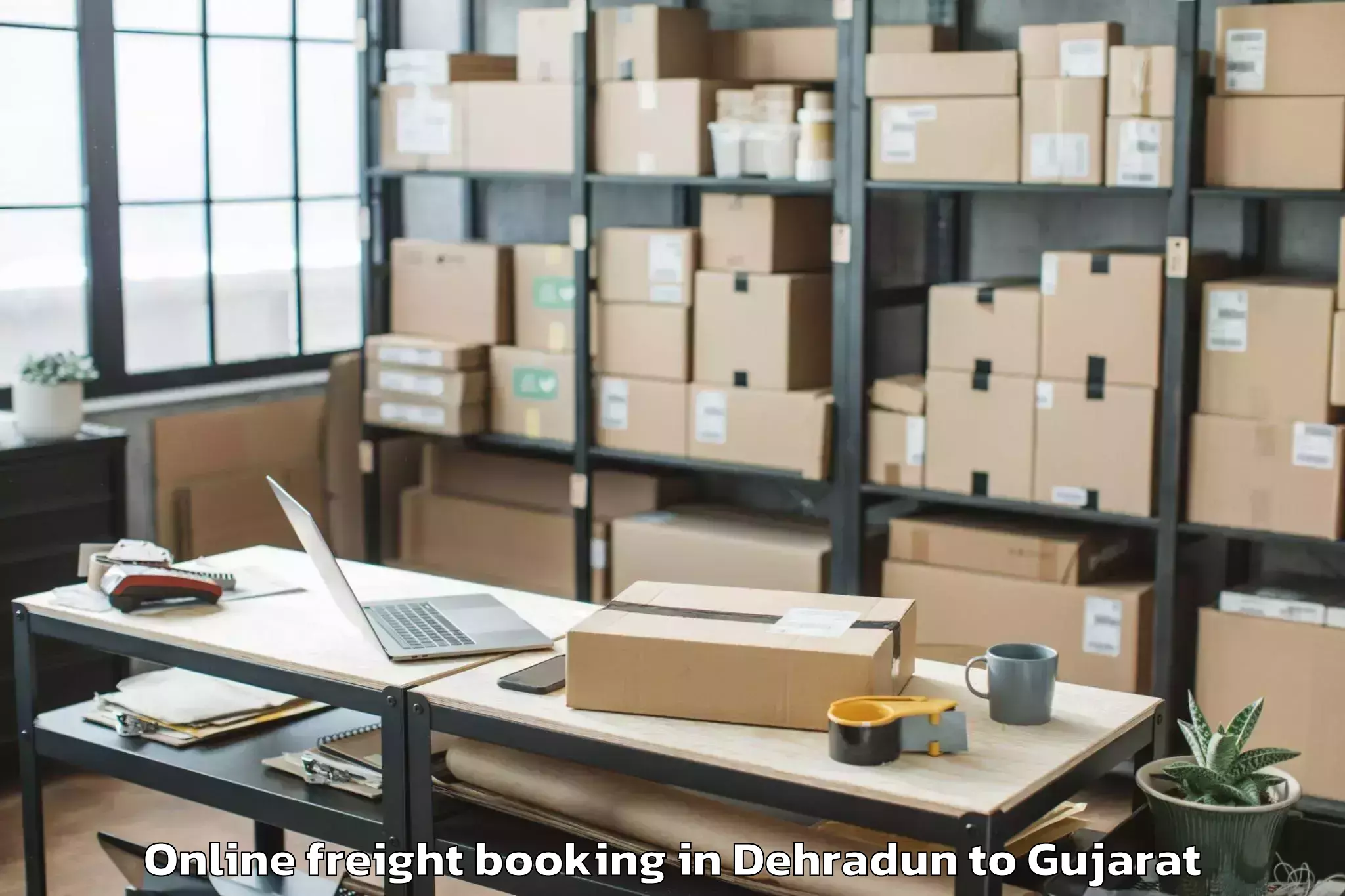 Leading Dehradun to Thasra Online Freight Booking Provider